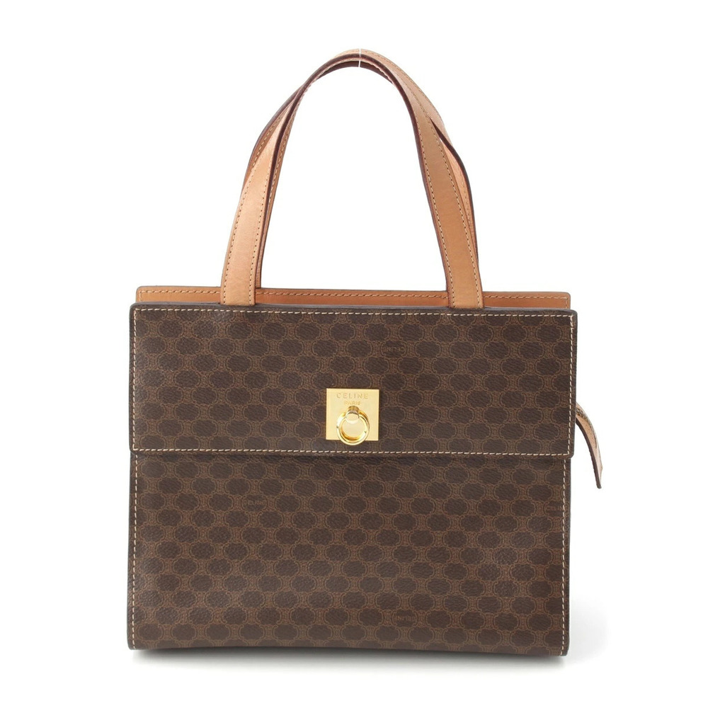 Celine Leather Macadam Handbag Brown